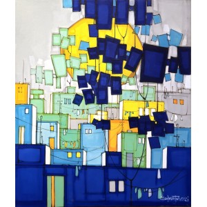 Salman Farooqi, 30 x 36 Inch, Acrylic on Canvas, Cityscape Painting, AC-SF-607